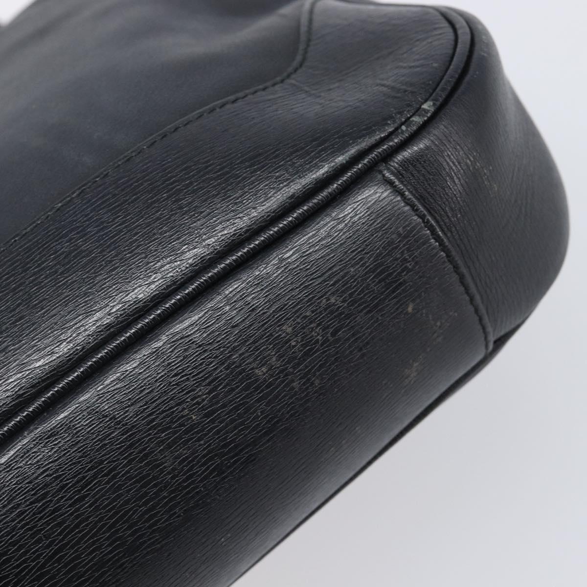 GUCCI Bamboo Hand Bag Leather Black Silver 001 4095 Auth ep15912