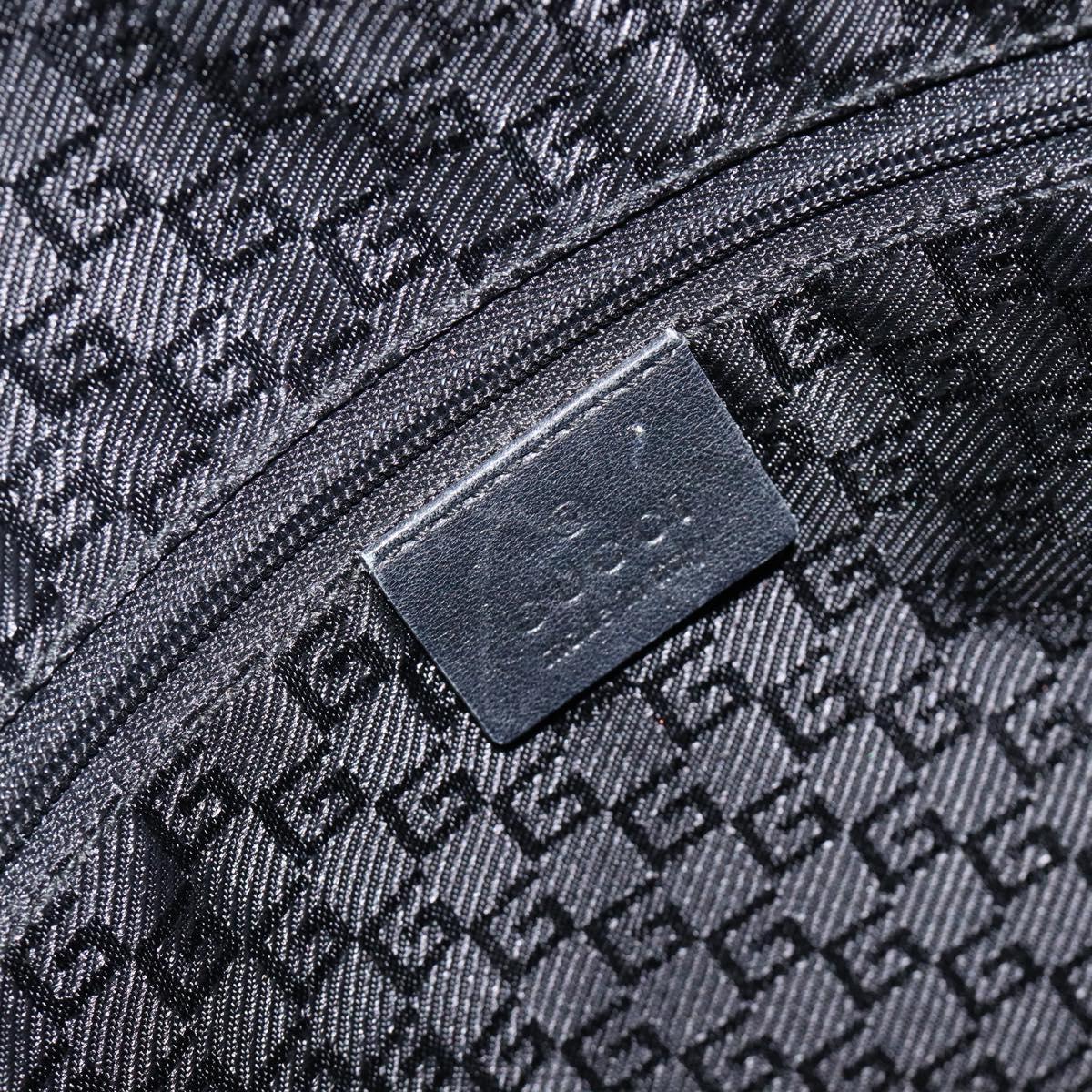 GUCCI Bamboo Hand Bag Leather Black Silver 001 4095 Auth ep15912