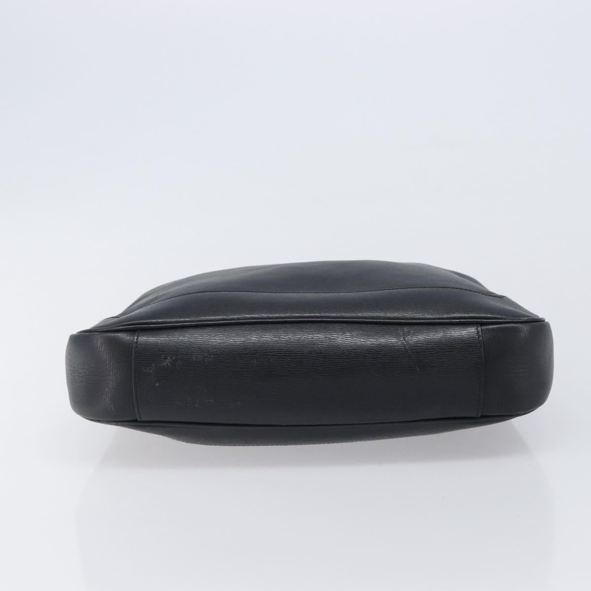 GUCCI Bamboo Hand Bag Leather Black Silver 001 4095 Auth ep15912