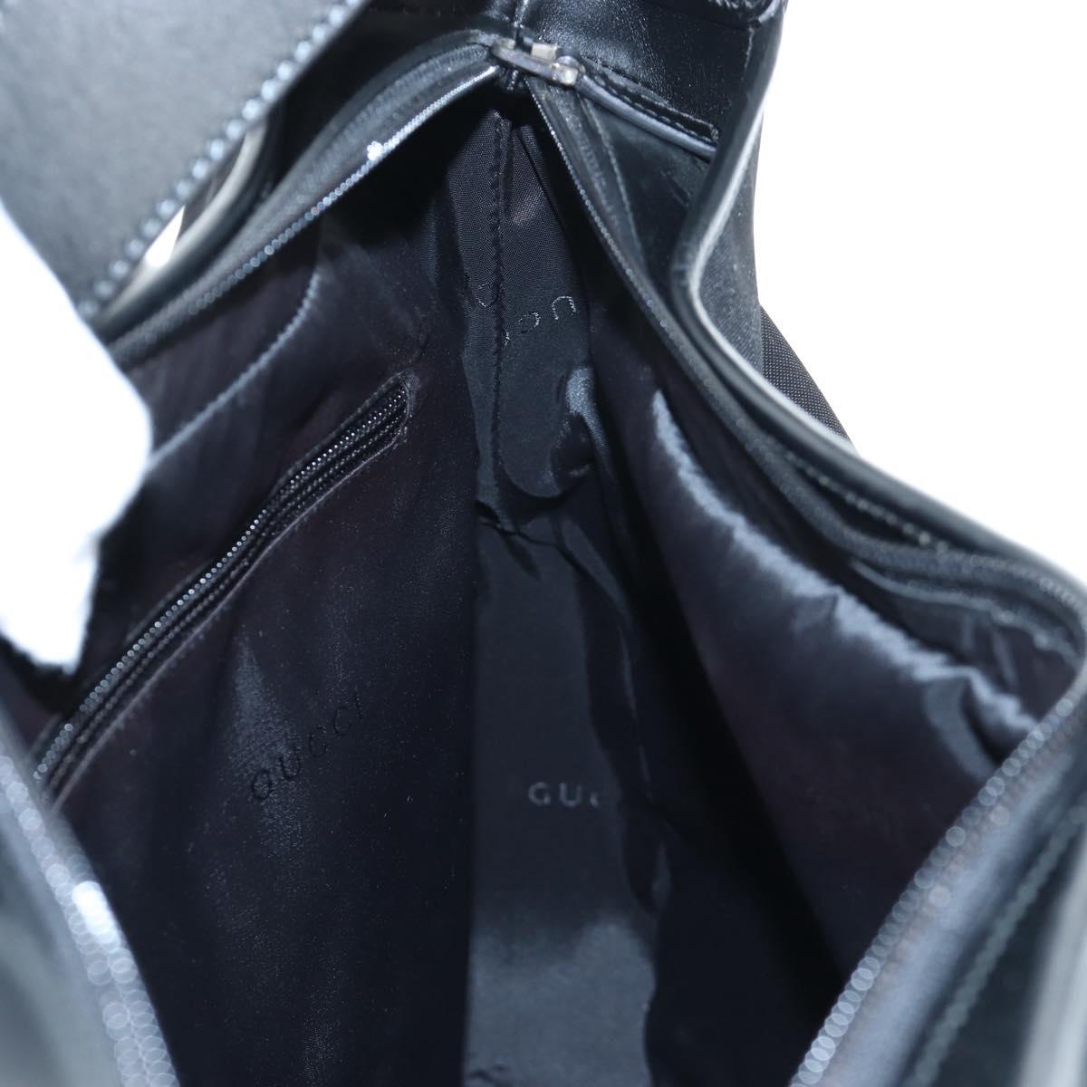 GUCCI Jackie Shoulder Bag Nylon Black Silver 019 0337 Auth ep15917A