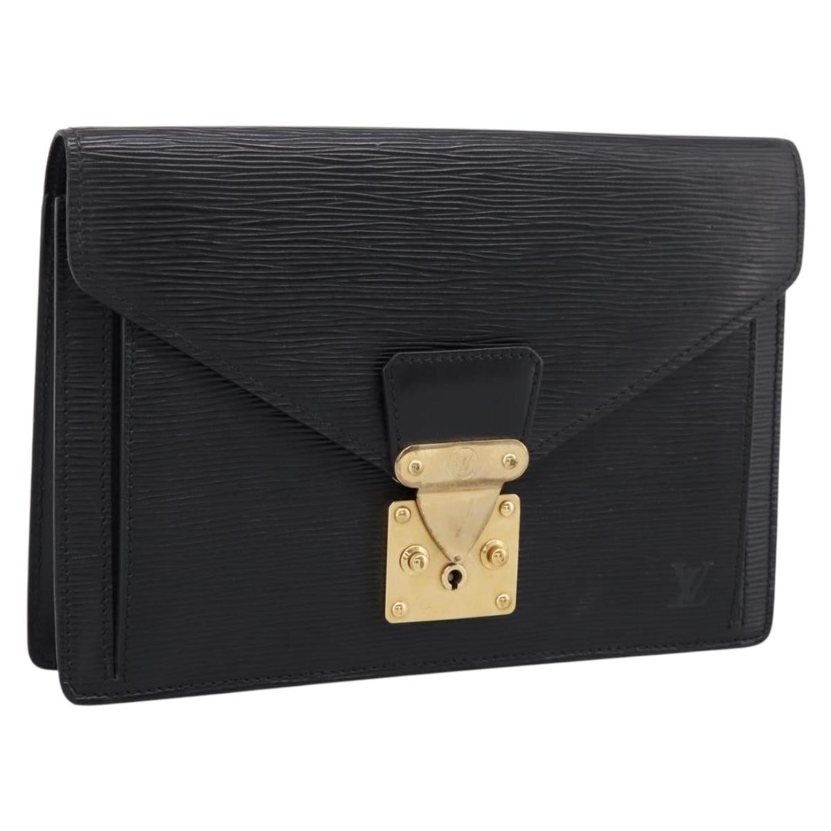 LOUIS VUITTON Epi Serie Dragonne Clutch Bag Black M52612 LV Auth ep15921