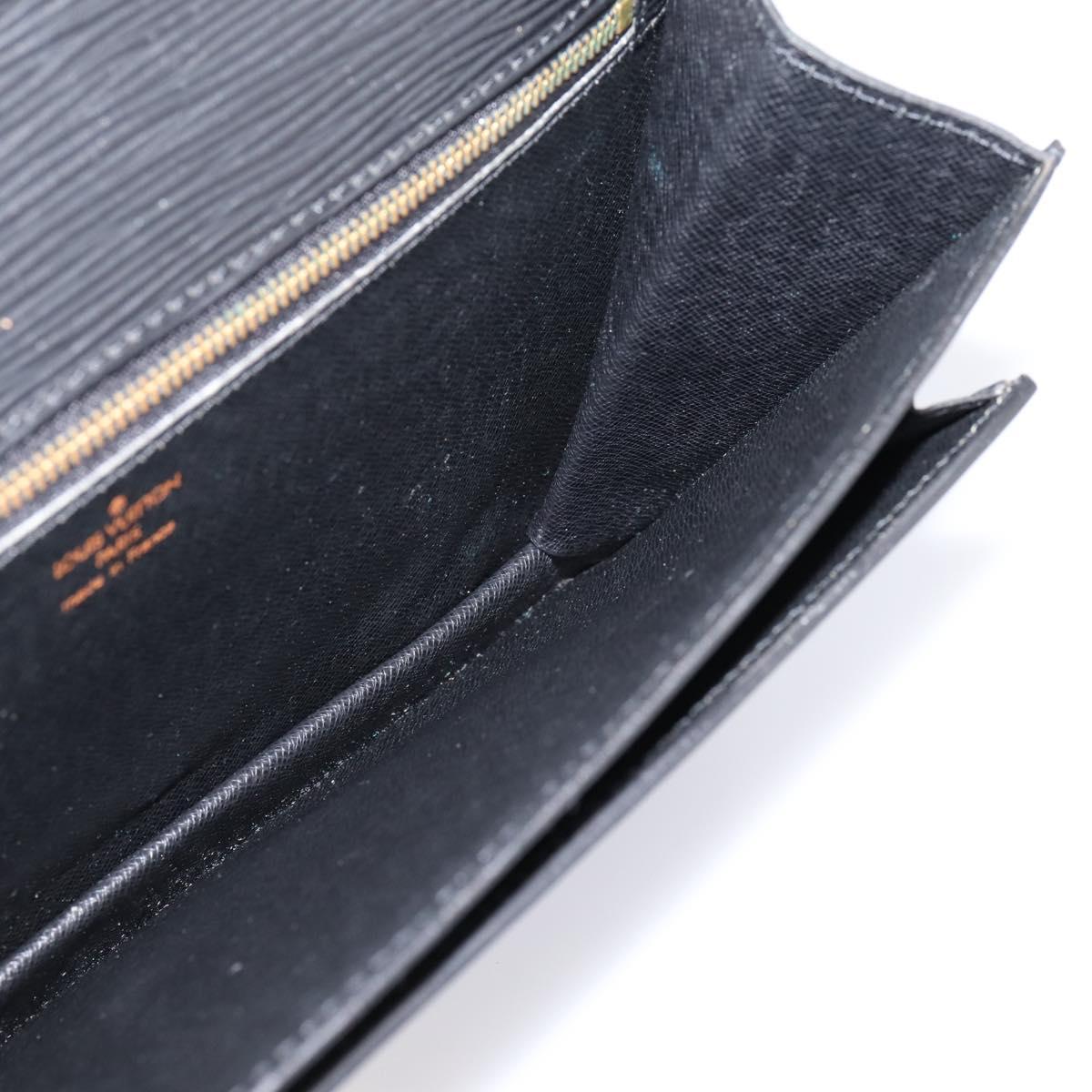 LOUIS VUITTON Epi Serie Dragonne Clutch Bag Black M52612 LV Auth ep15921