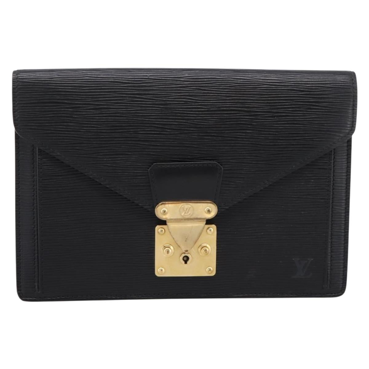 LOUIS VUITTON Epi Serie Dragonne Clutch Bag Black M52612 LV Auth ep15921