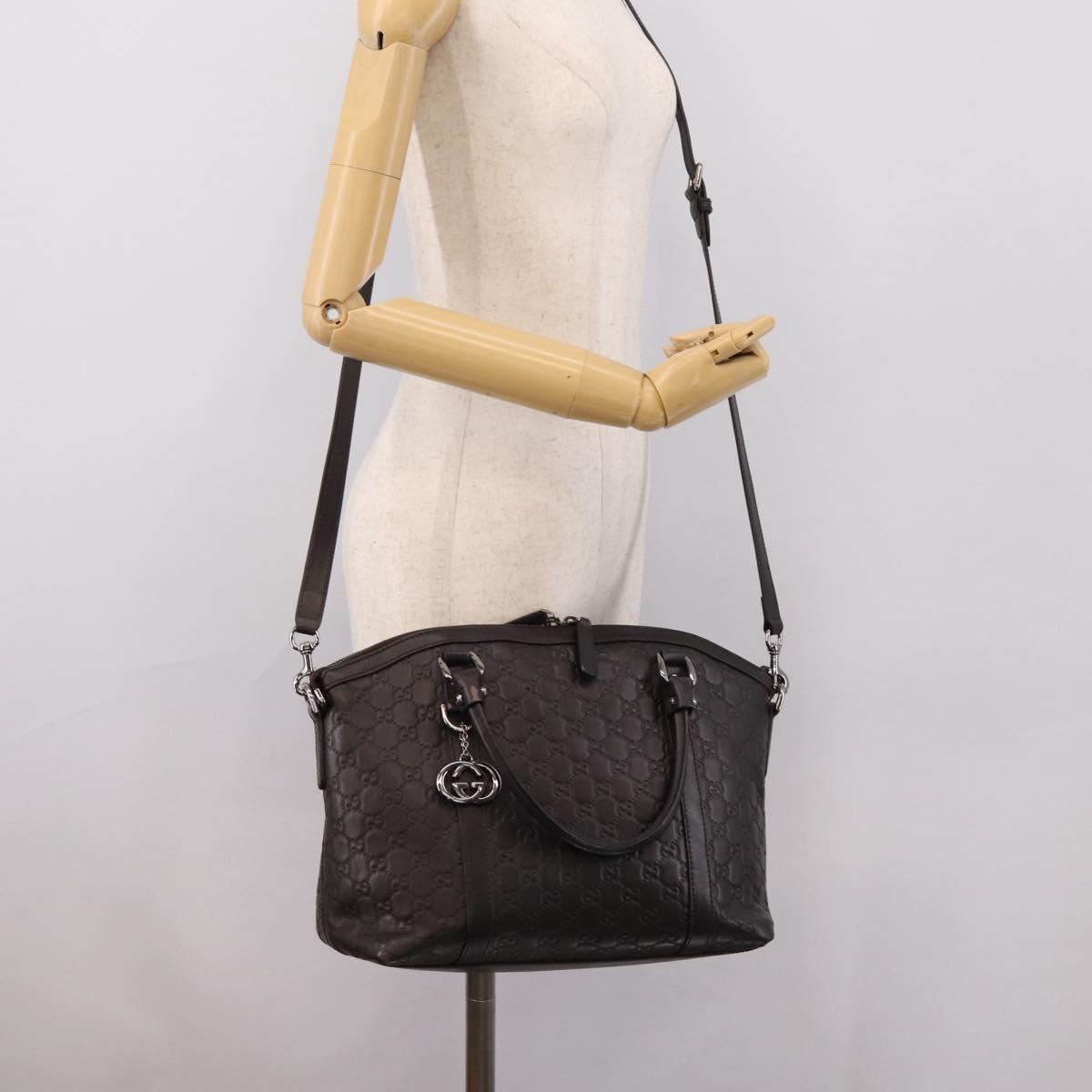 GUCCI GG Canvas Guccissima Bag Leather 2way Outlet Brown 341503 Auth ep15925