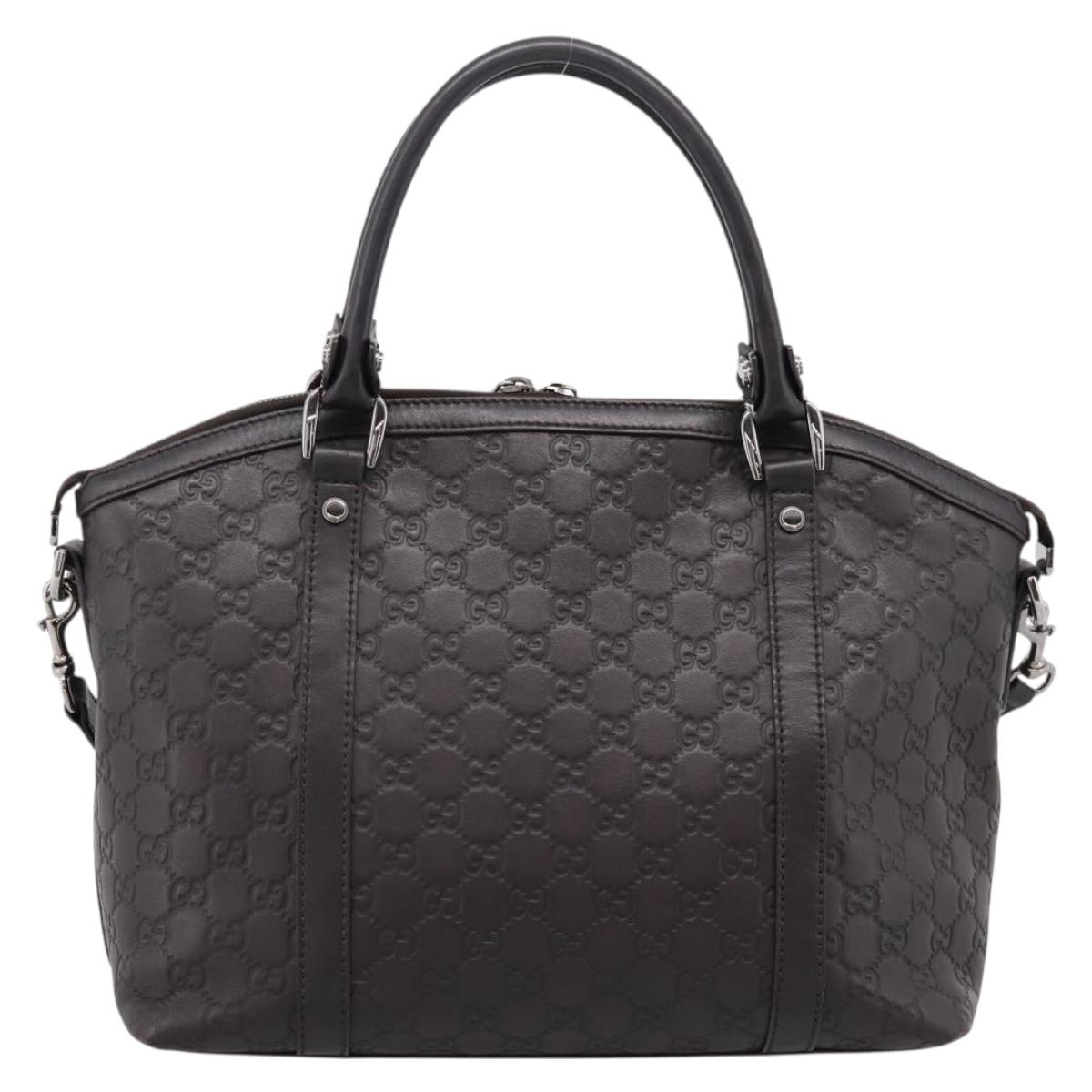 GUCCI GG Canvas Guccissima Bag Leather 2way Outlet Brown 341503 Auth ep15925