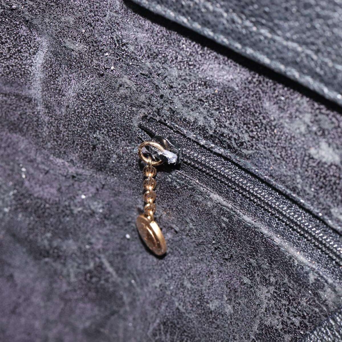 GUCCI Bamboo Hand Bag Suede Black Gold Tone 002 2853 0260 0 Auth ep15934