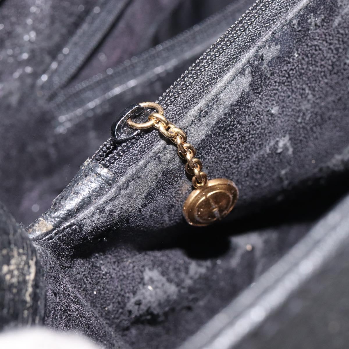 GUCCI Bamboo Hand Bag Suede Black Gold Tone 002 2853 0260 0 Auth ep15934