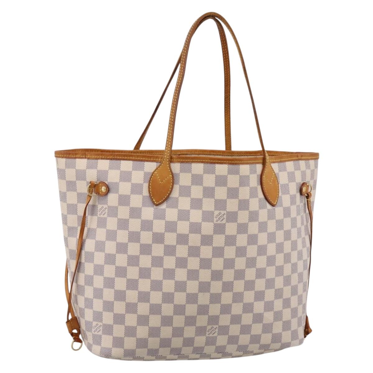 LOUIS VUITTON Damier Azur Neverfull MM Tote Bag N41605 LV Auth ep15937