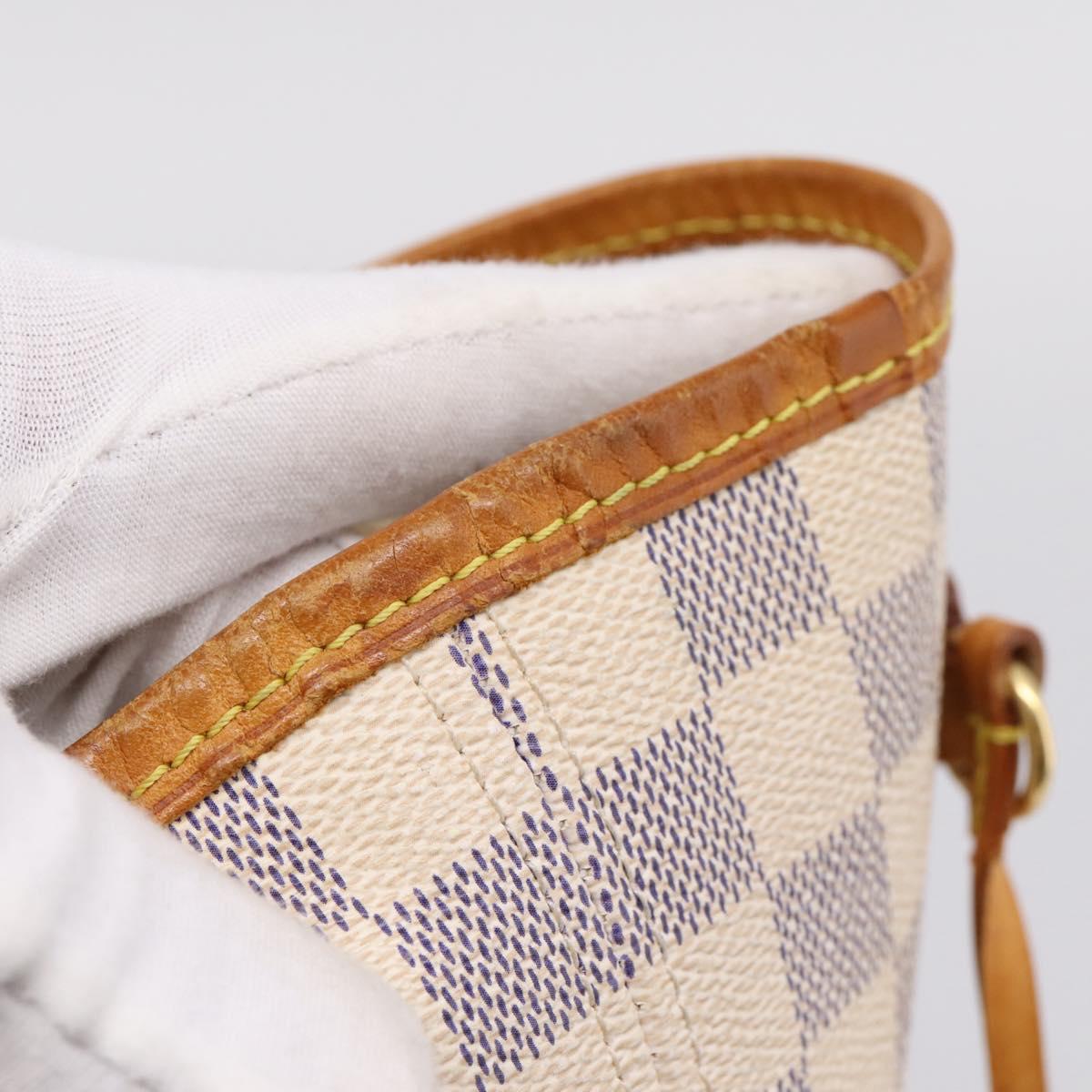 LOUIS VUITTON Damier Azur Neverfull MM Tote Bag N41605 LV Auth ep15937