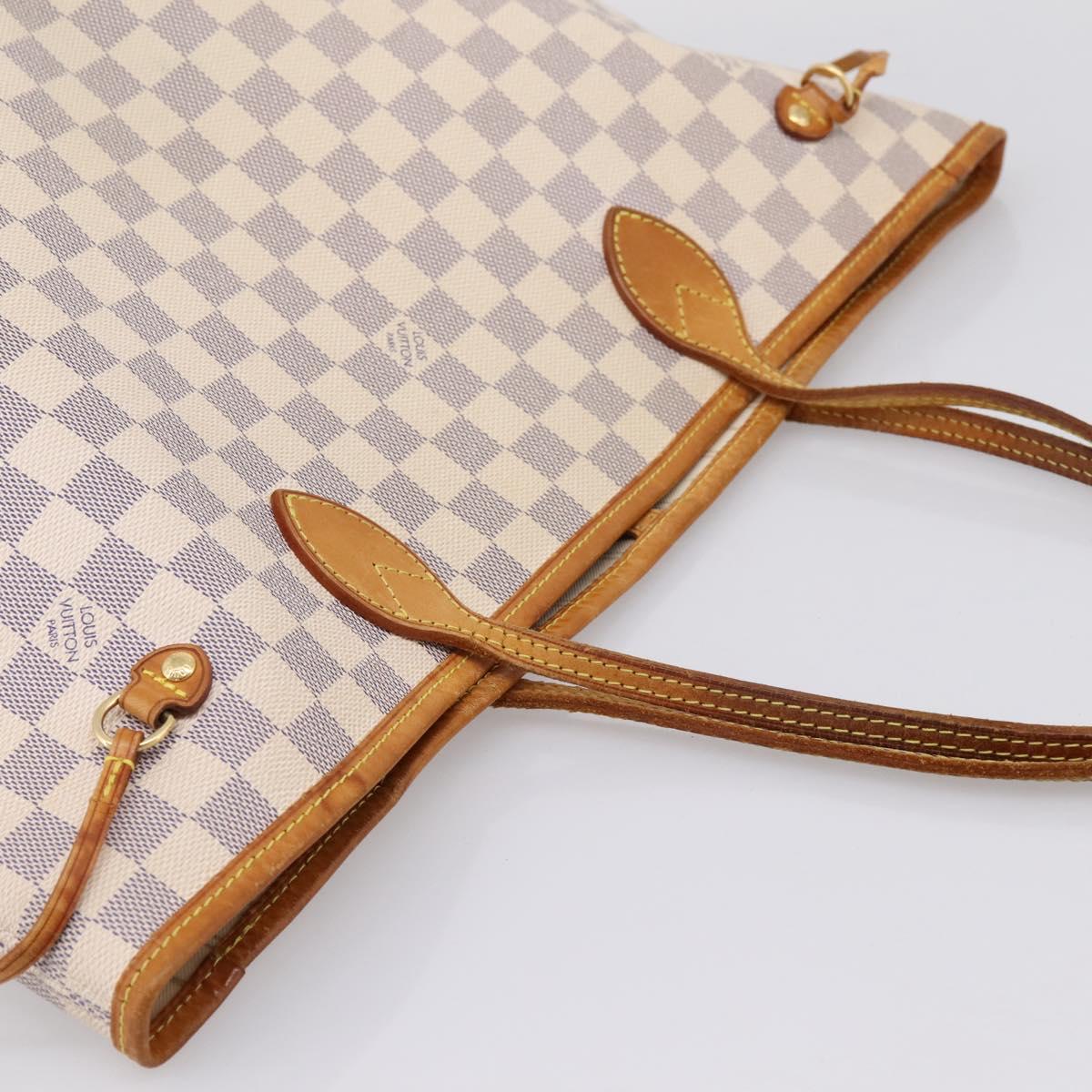 LOUIS VUITTON Damier Azur Neverfull MM Tote Bag N41605 LV Auth ep15937