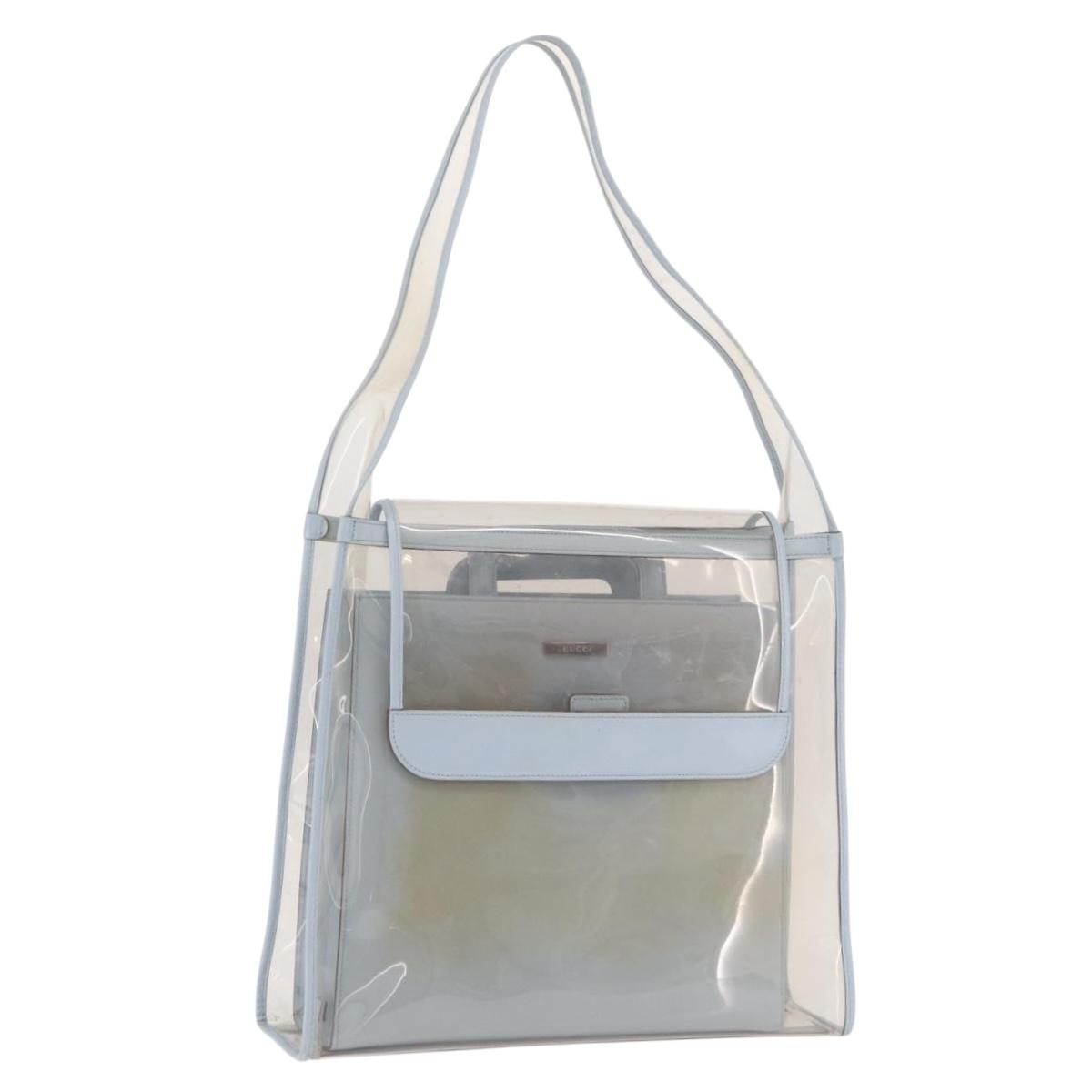 GUCCI Shoulder Bag Vinyl Light Blue Clear 001 2058 1772 5 Auth ep15938