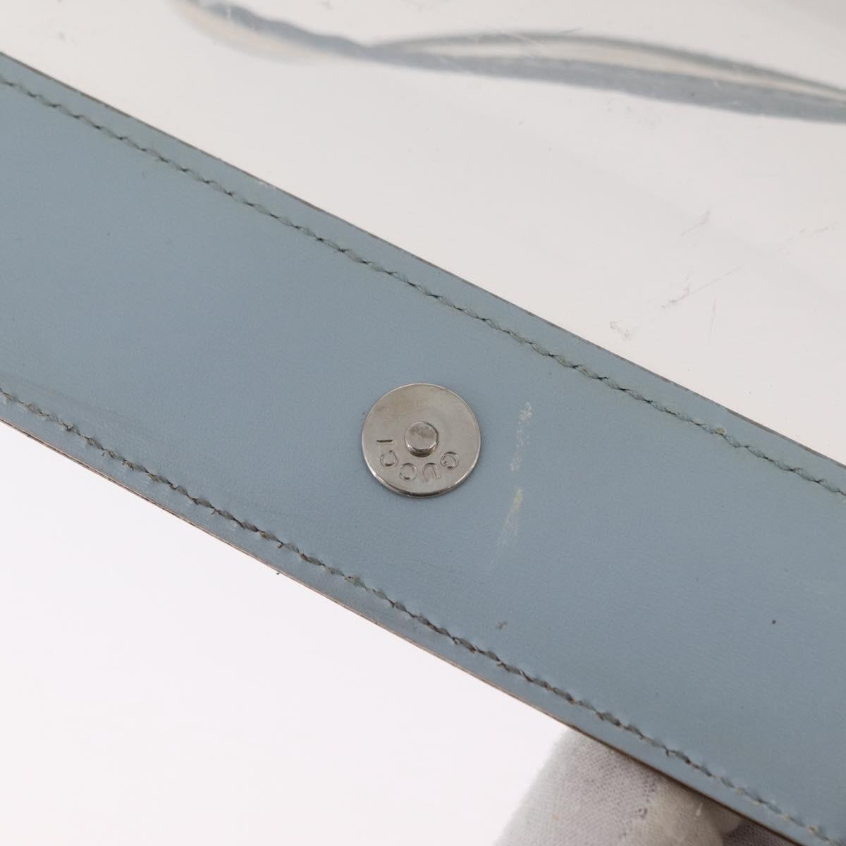 GUCCI Shoulder Bag Vinyl Light Blue Clear 001 2058 1772 5 Auth ep15938