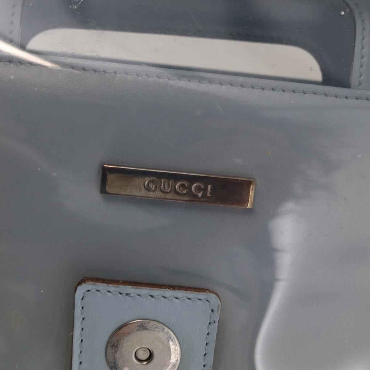 GUCCI Shoulder Bag Vinyl Light Blue Clear 001 2058 1772 5 Auth ep15938