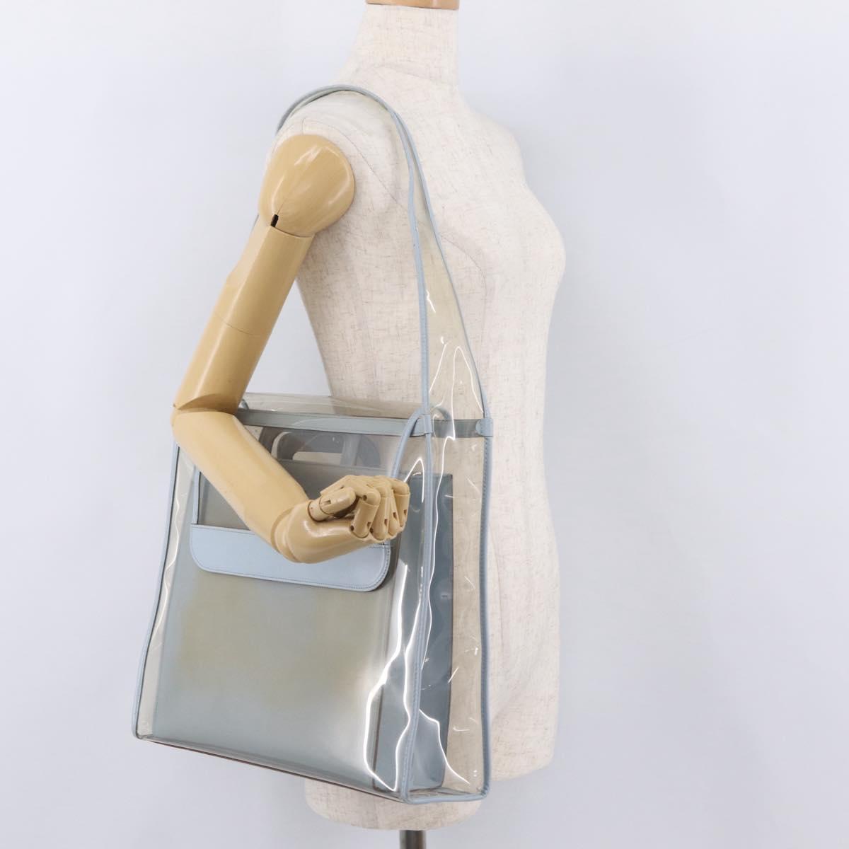 GUCCI Shoulder Bag Vinyl Light Blue Clear 001 2058 1772 5 Auth ep15938