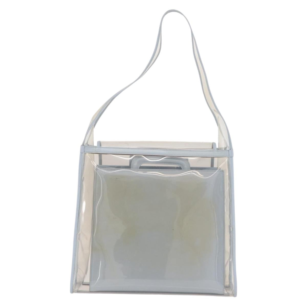 GUCCI Shoulder Bag Vinyl Light Blue Clear 001 2058 1772 5 Auth ep15938