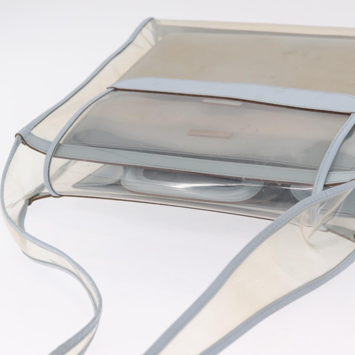 GUCCI Shoulder Bag Vinyl Light Blue Clear 001 2058 1772 5 Auth ep15938