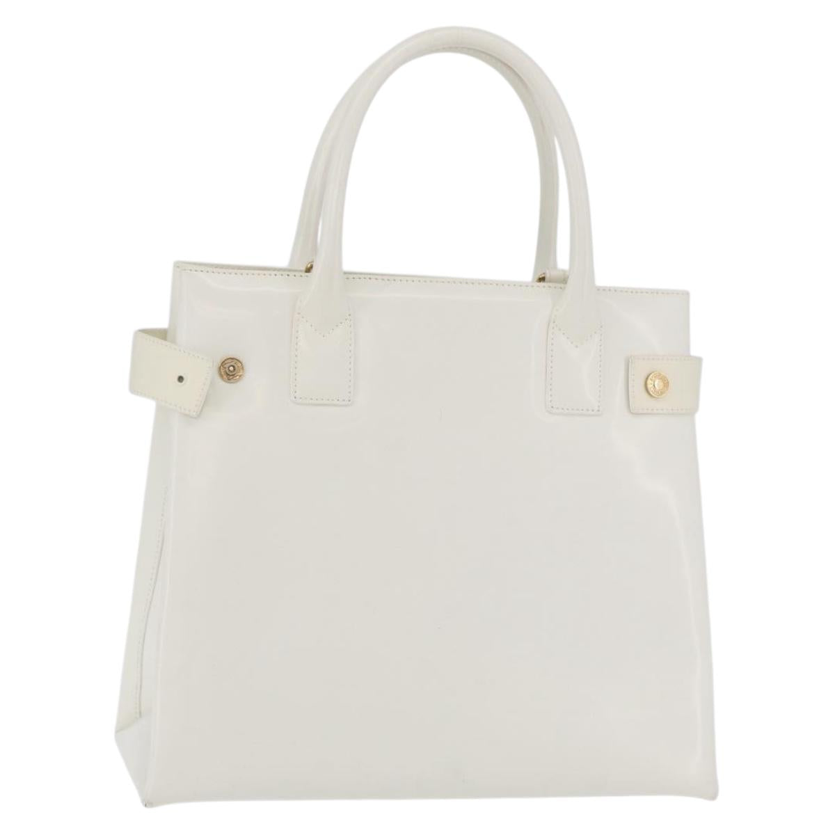 GUCCI Hand Bag Patent leather White Gold 000 2404 0503 Auth ep15939