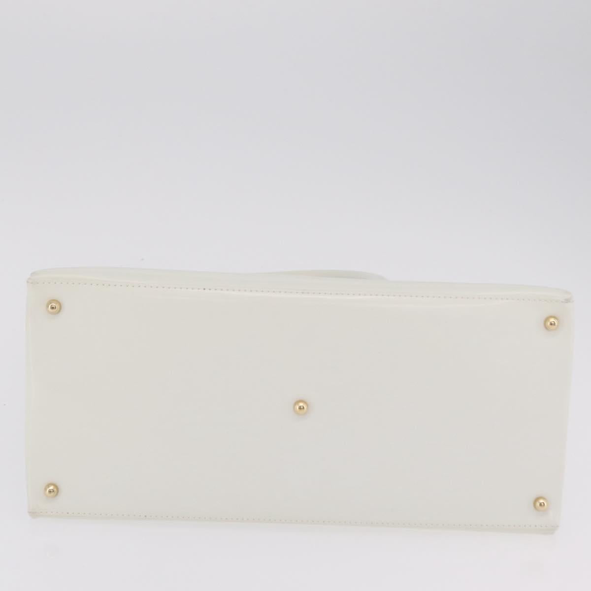 GUCCI Hand Bag Patent leather White Gold 000 2404 0503 Auth ep15939