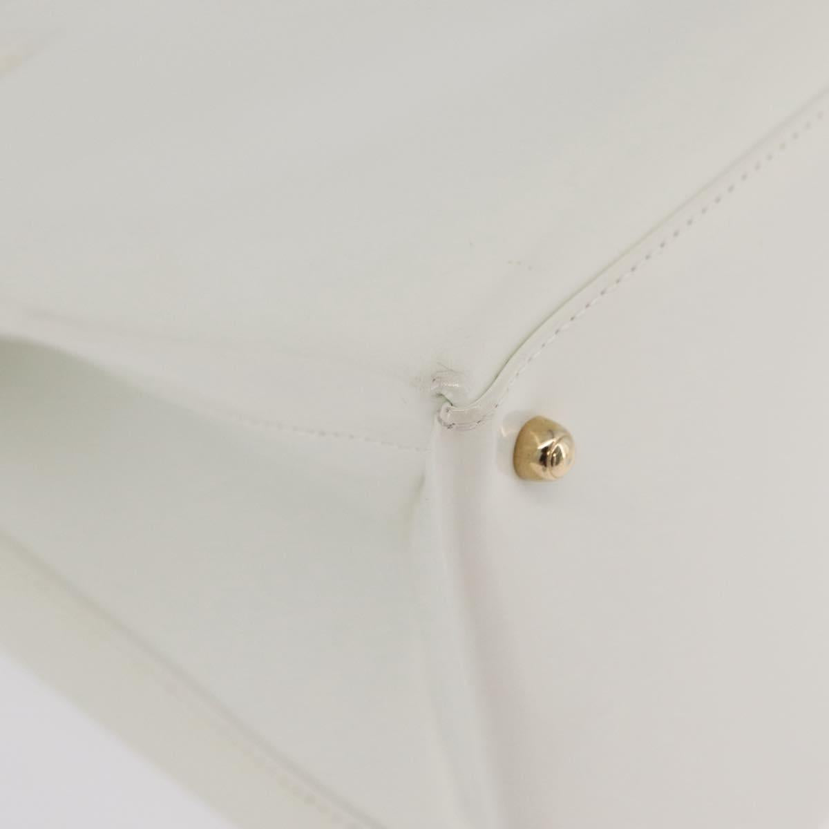 GUCCI Hand Bag Patent leather White Gold 000 2404 0503 Auth ep15939