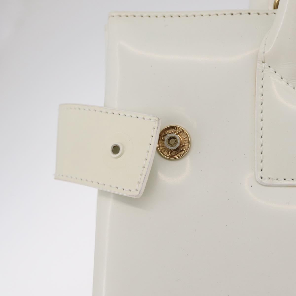 GUCCI Hand Bag Patent leather White Gold 000 2404 0503 Auth ep15939