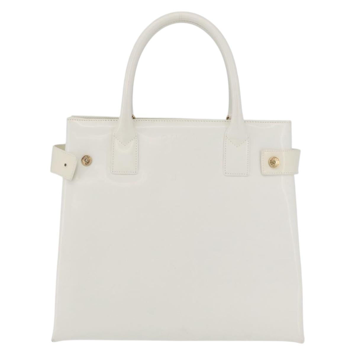 GUCCI Hand Bag Patent leather White Gold 000 2404 0503 Auth ep15939