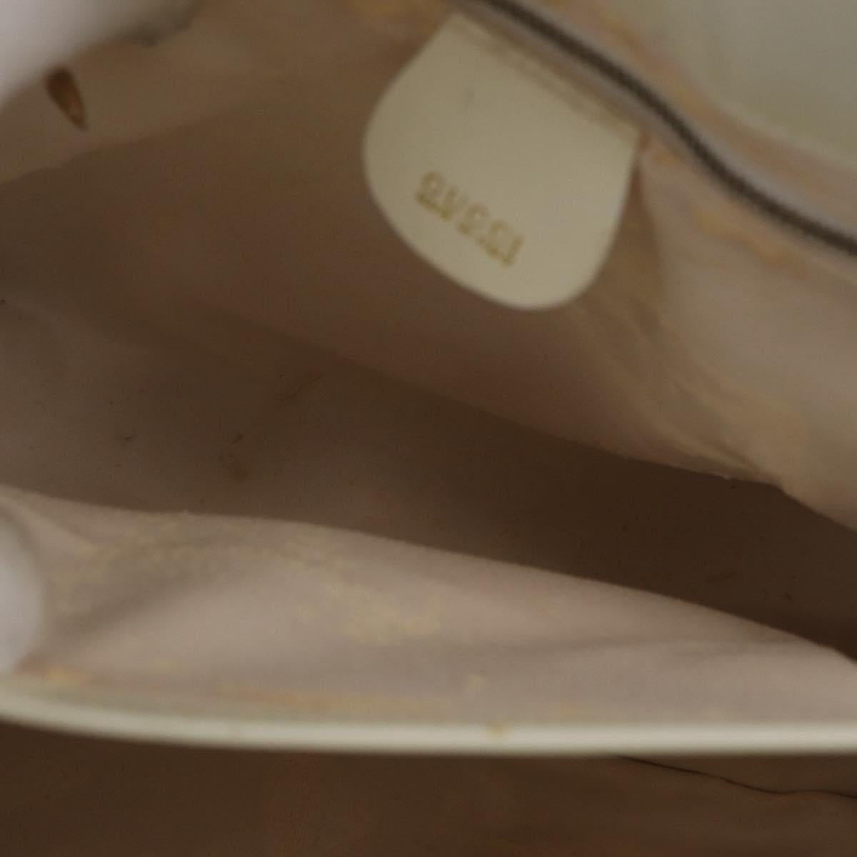 GUCCI Hand Bag Patent leather White Gold 000 2404 0503 Auth ep15939