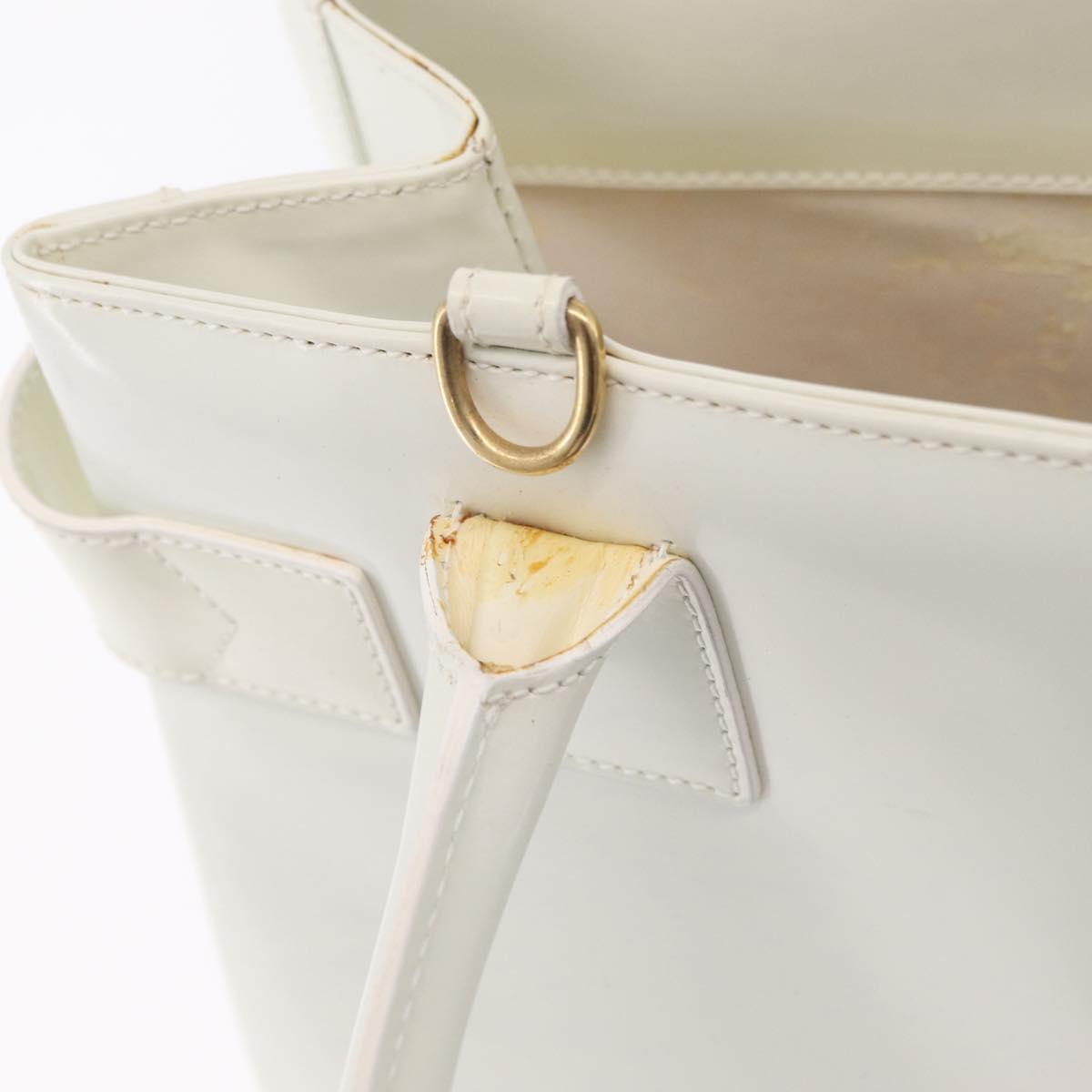 GUCCI Hand Bag Patent leather White Gold 000 2404 0503 Auth ep15939