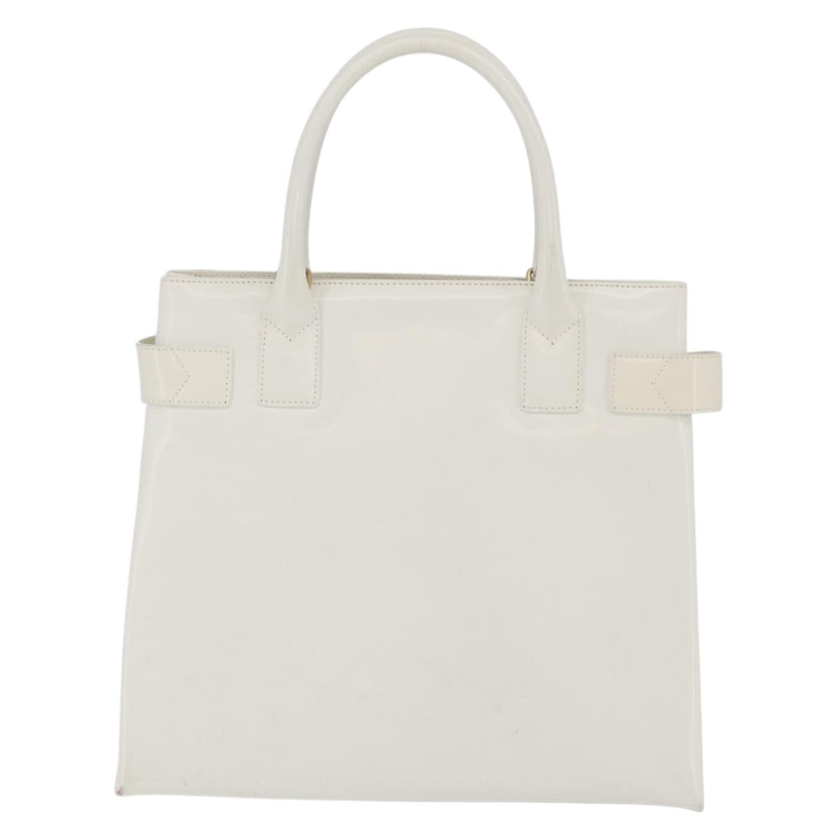 GUCCI Hand Bag Patent leather White Gold 000 2404 0503 Auth ep15939