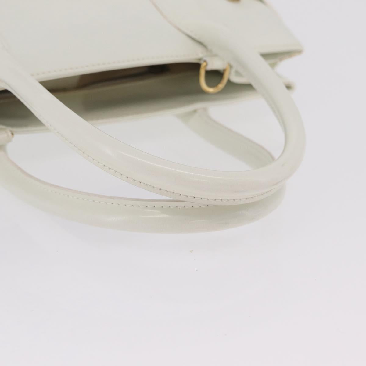 GUCCI Hand Bag Patent leather White Gold 000 2404 0503 Auth ep15939