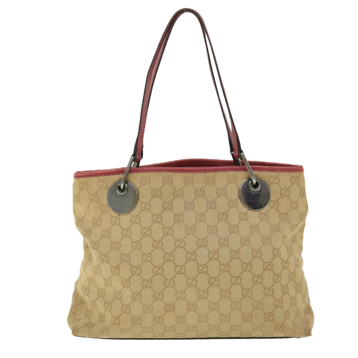 GUCCI GG Canvas Tote Bag Beige 120837 Auth ep1594