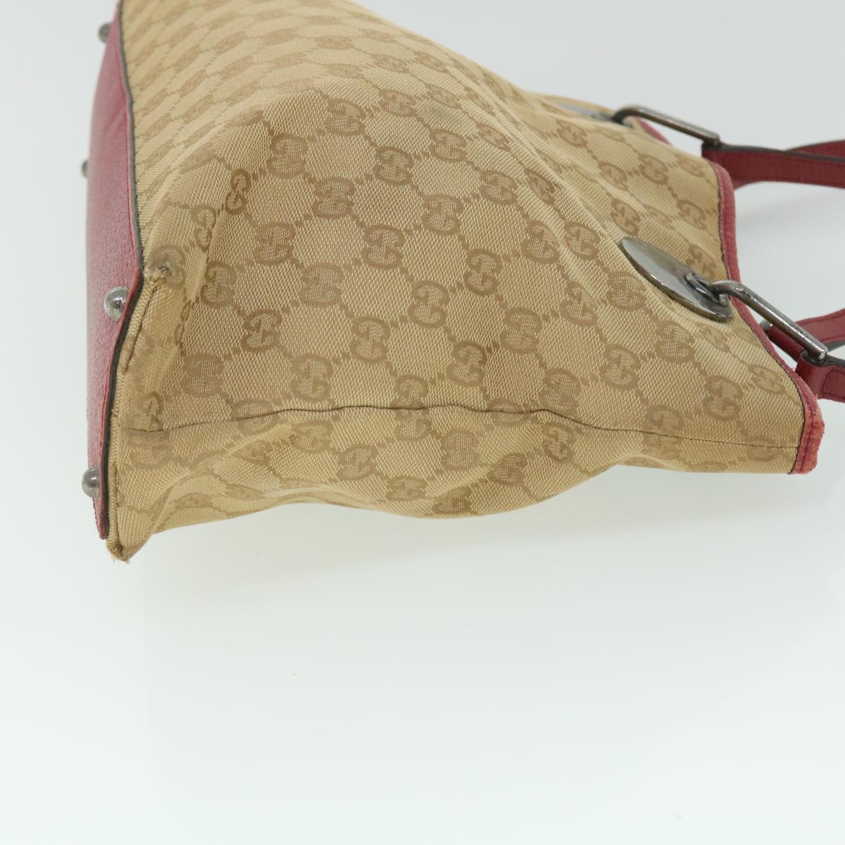 GUCCI GG Canvas Tote Bag Beige 120837 Auth ep1594