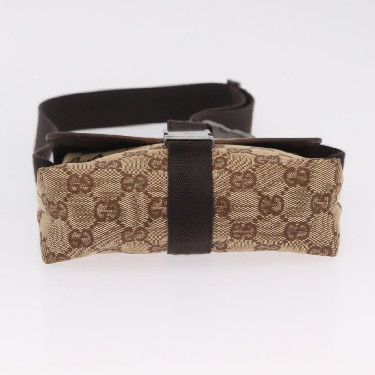 GUCCI GG Canvas Waist bag Beige Silver 131236 Auth ep15942