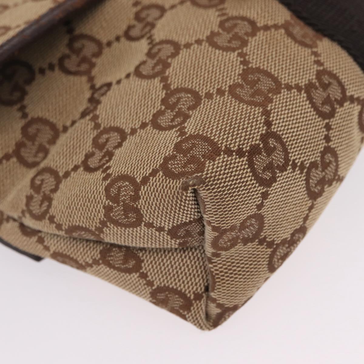 GUCCI GG Canvas Waist bag Beige Silver 131236 Auth ep15942