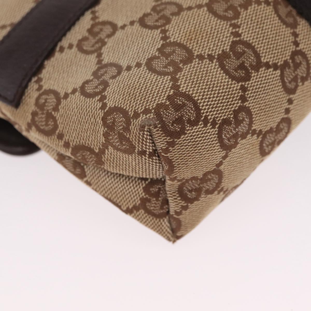 GUCCI GG Canvas Waist bag Beige Silver 131236 Auth ep15942