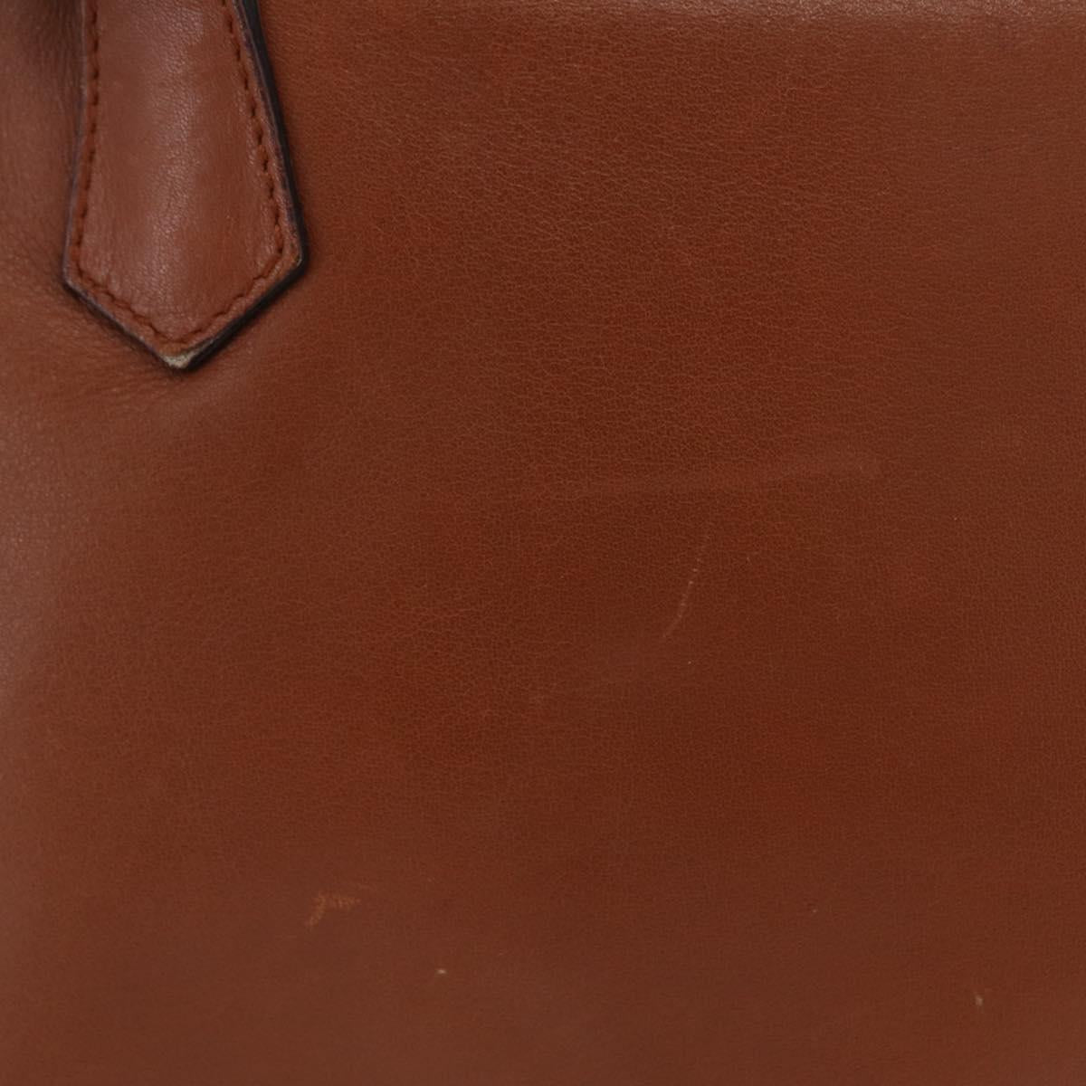 GUCCI Bamboo Hand Bag Leather 2way Brown Gold 000 1274 0290 Auth ep15945