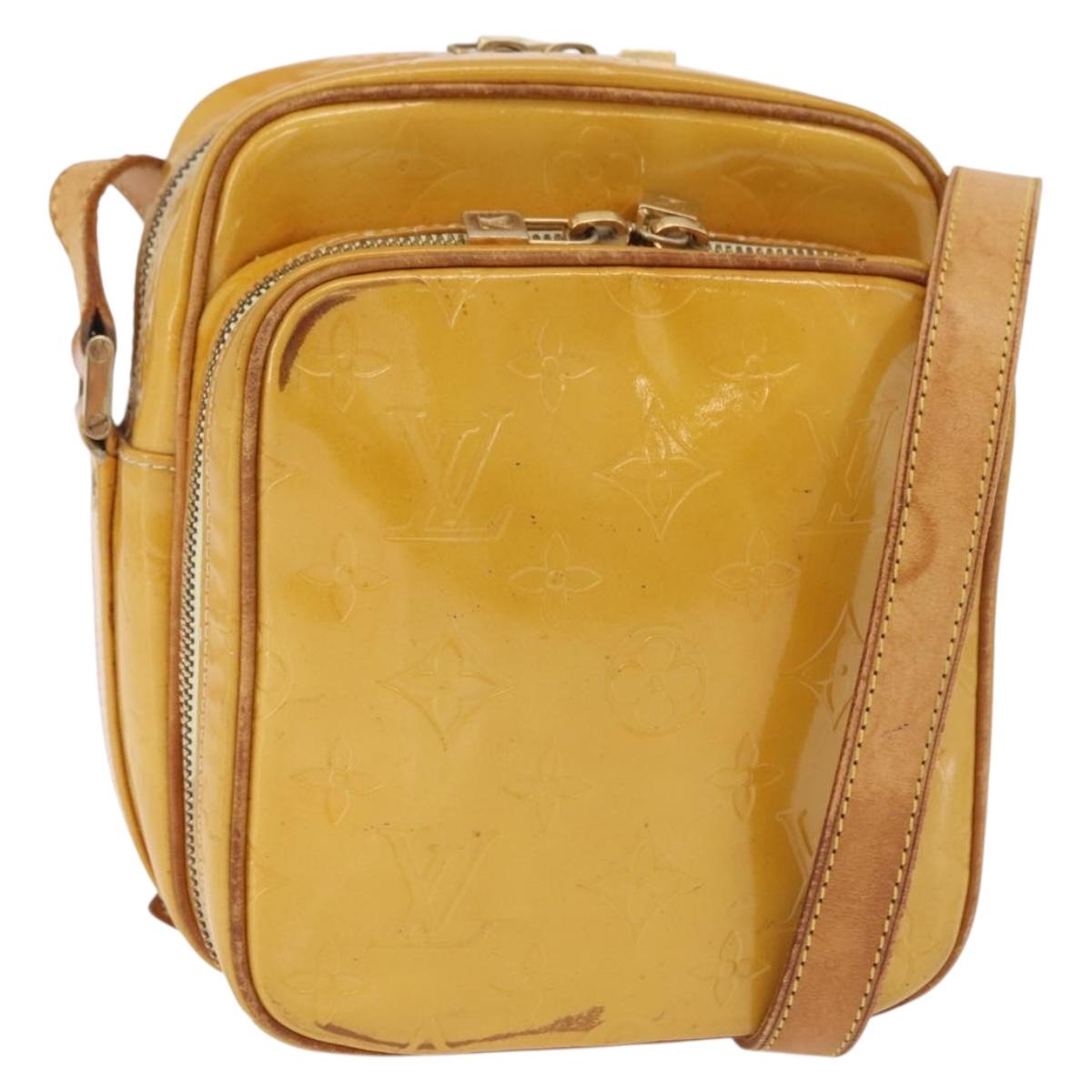 LOUIS VUITTON Monogram Vernis Wooster Bag Lime Yellow M91075 LV Auth ep15950