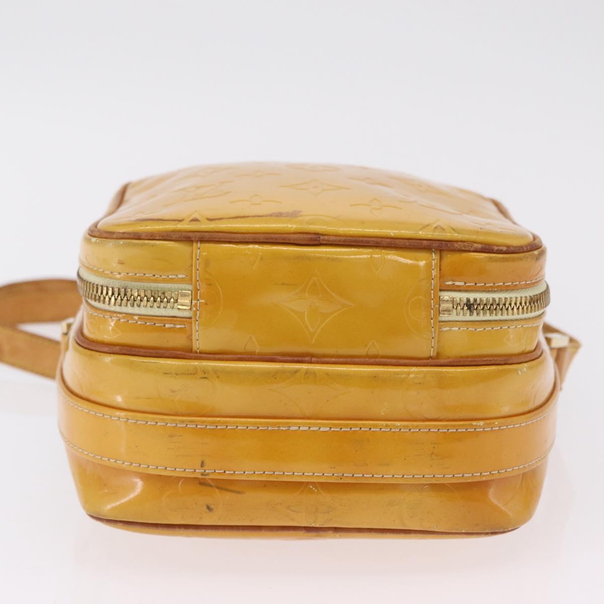 LOUIS VUITTON Monogram Vernis Wooster Bag Lime Yellow M91075 LV Auth ep15950