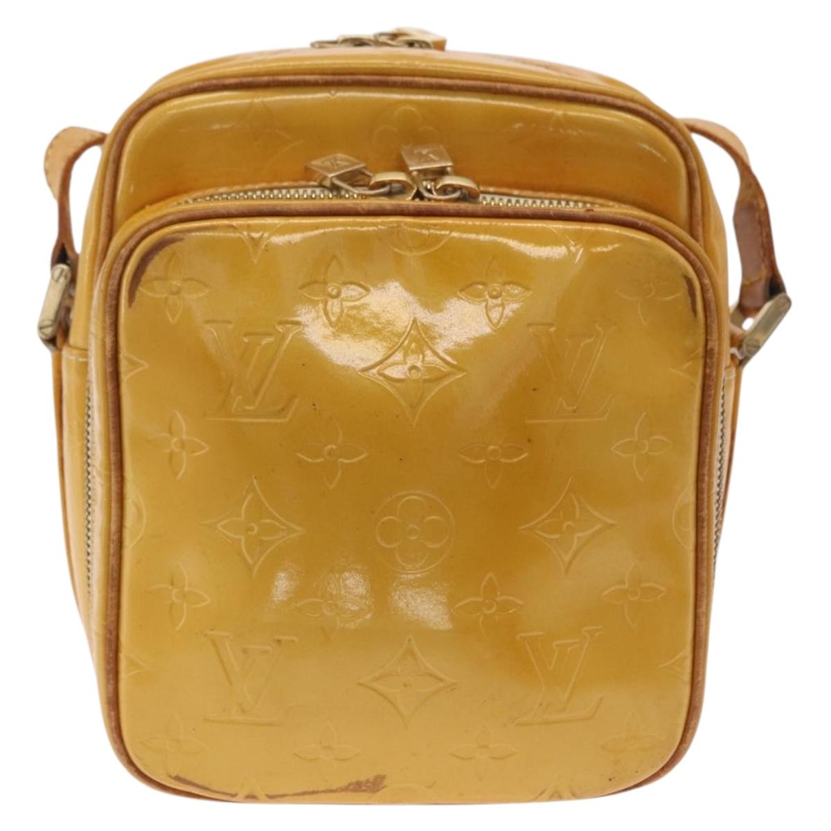 LOUIS VUITTON Monogram Vernis Wooster Bag Lime Yellow M91075 LV Auth ep15950