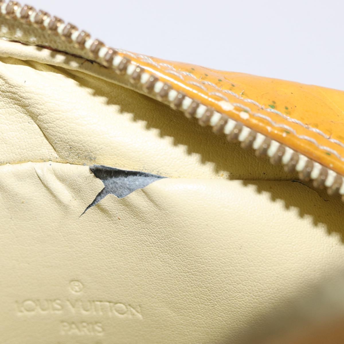 LOUIS VUITTON Monogram Vernis Wooster Bag Lime Yellow M91075 LV Auth ep15950