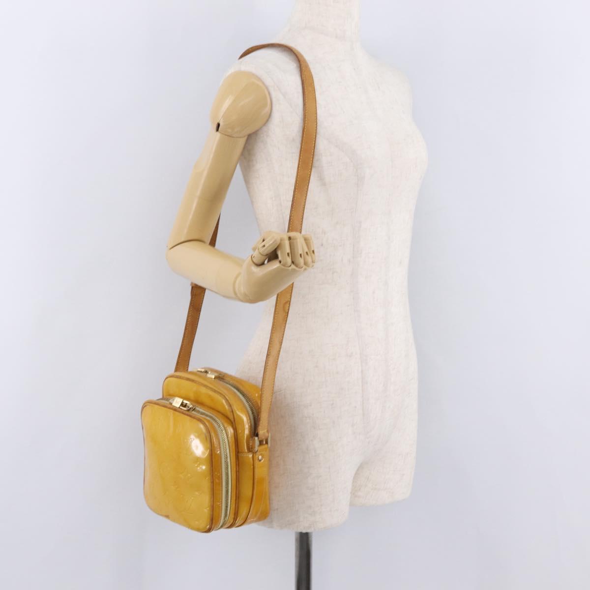 LOUIS VUITTON Monogram Vernis Wooster Bag Lime Yellow M91075 LV Auth ep15950