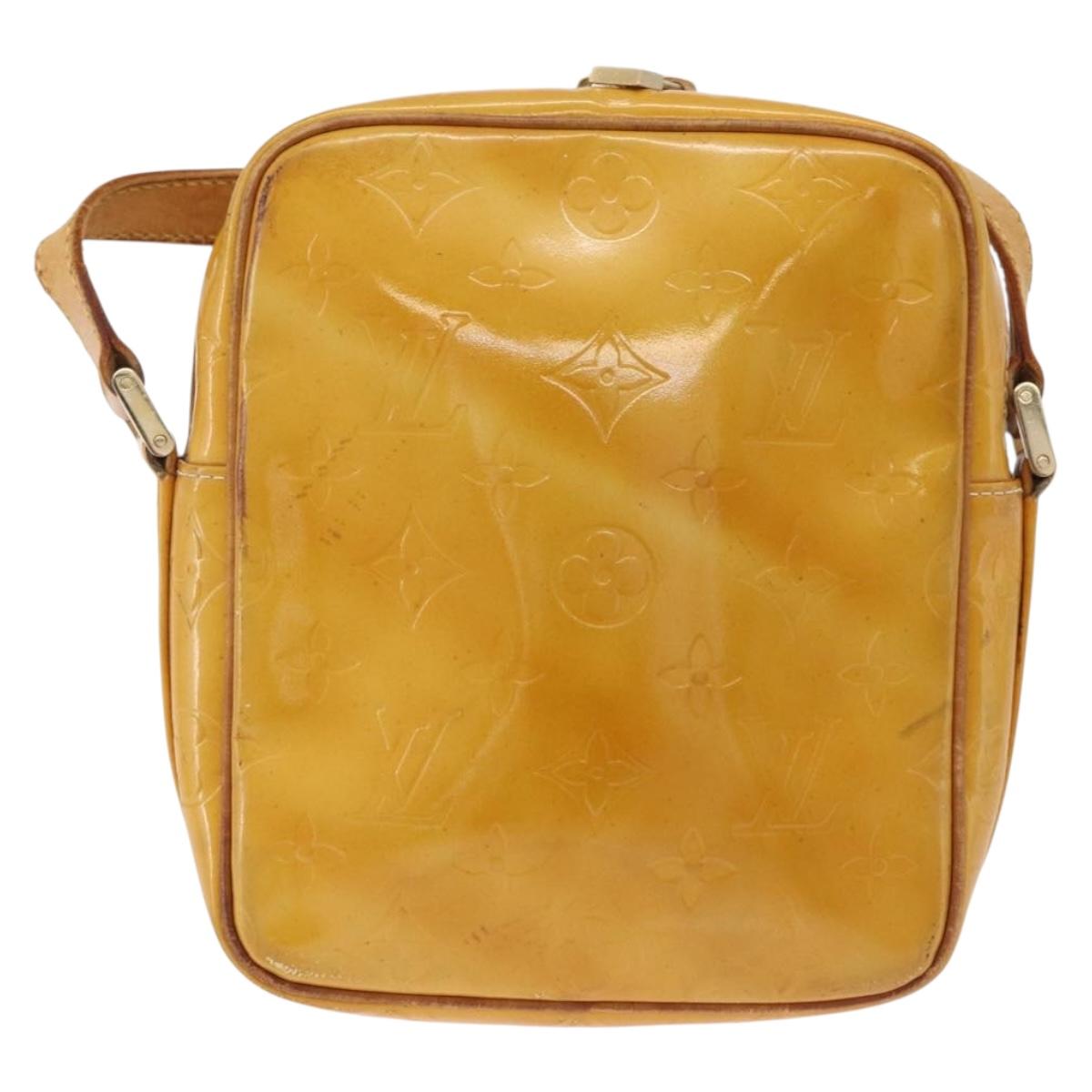 LOUIS VUITTON Monogram Vernis Wooster Bag Lime Yellow M91075 LV Auth ep15950