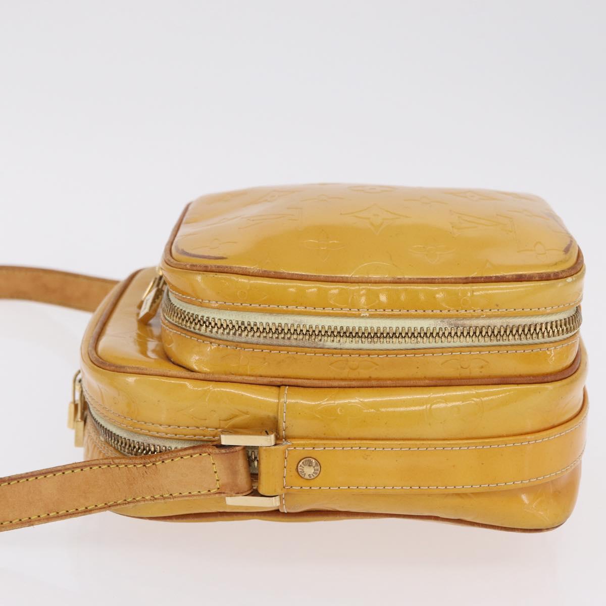 LOUIS VUITTON Monogram Vernis Wooster Bag Lime Yellow M91075 LV Auth ep15950