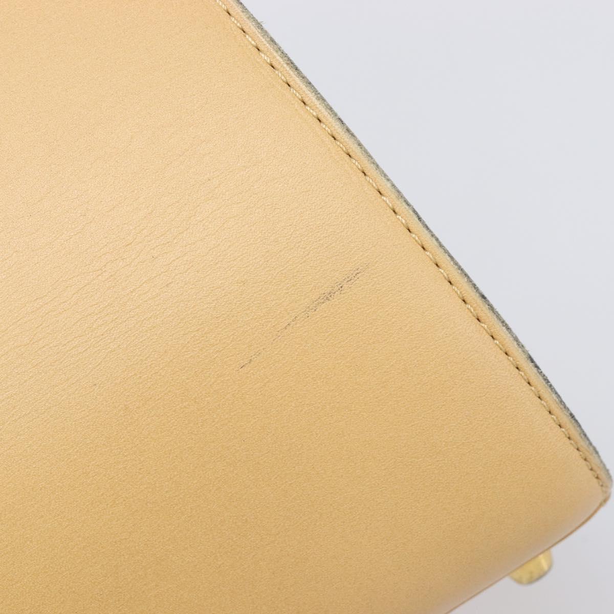 Christian Dior Hand Bag Leather Beige Gold Auth ep15958