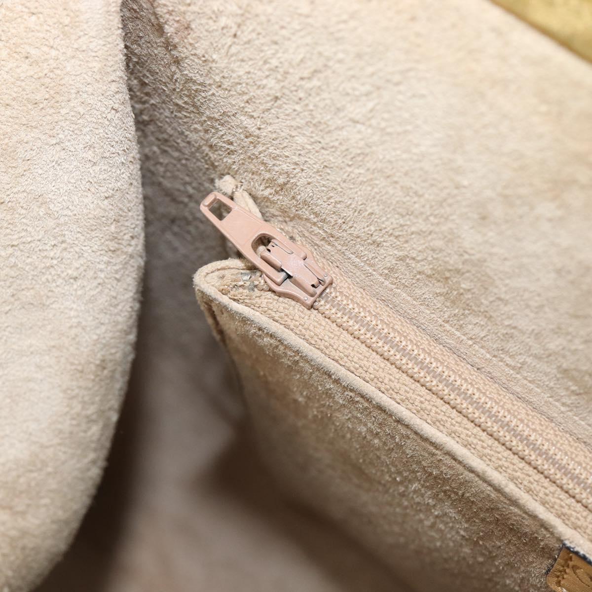 Christian Dior Hand Bag Leather Beige Gold Auth ep15958