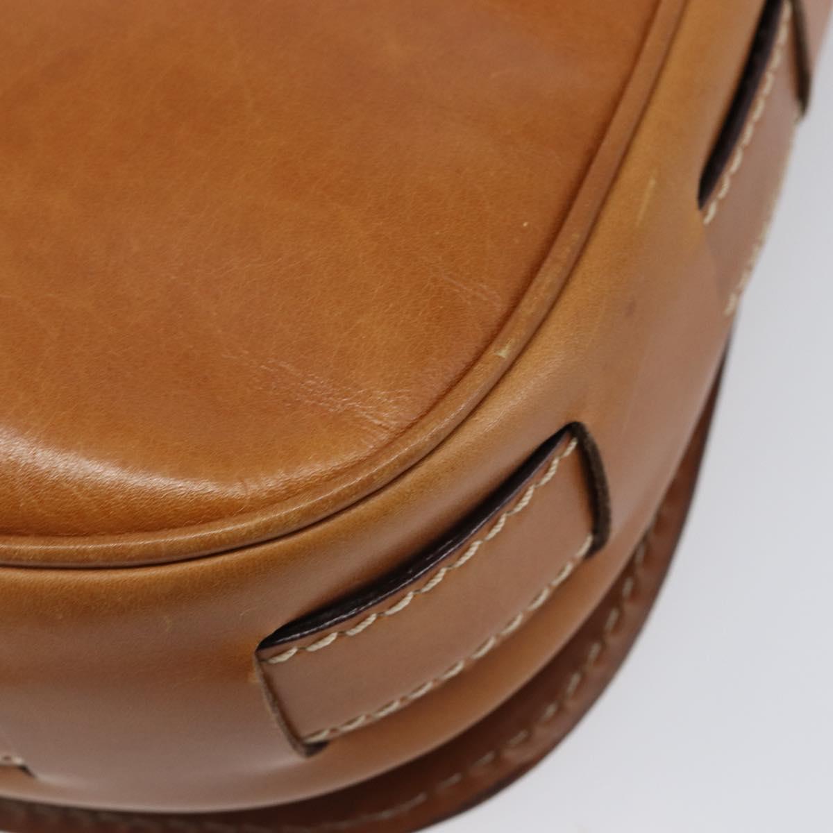 CELINE Shoulder Bag Leather Brown Gold Auth ep15959