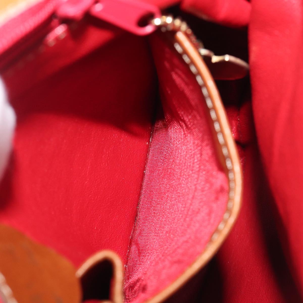 CELINE Shoulder Bag Leather Brown Gold Auth ep15959