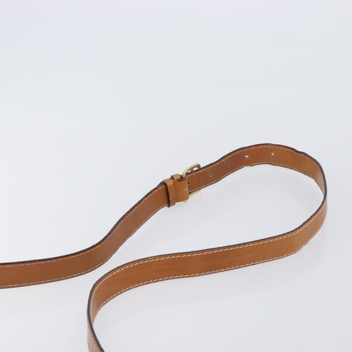 CELINE Shoulder Bag Leather Brown Gold Auth ep15959