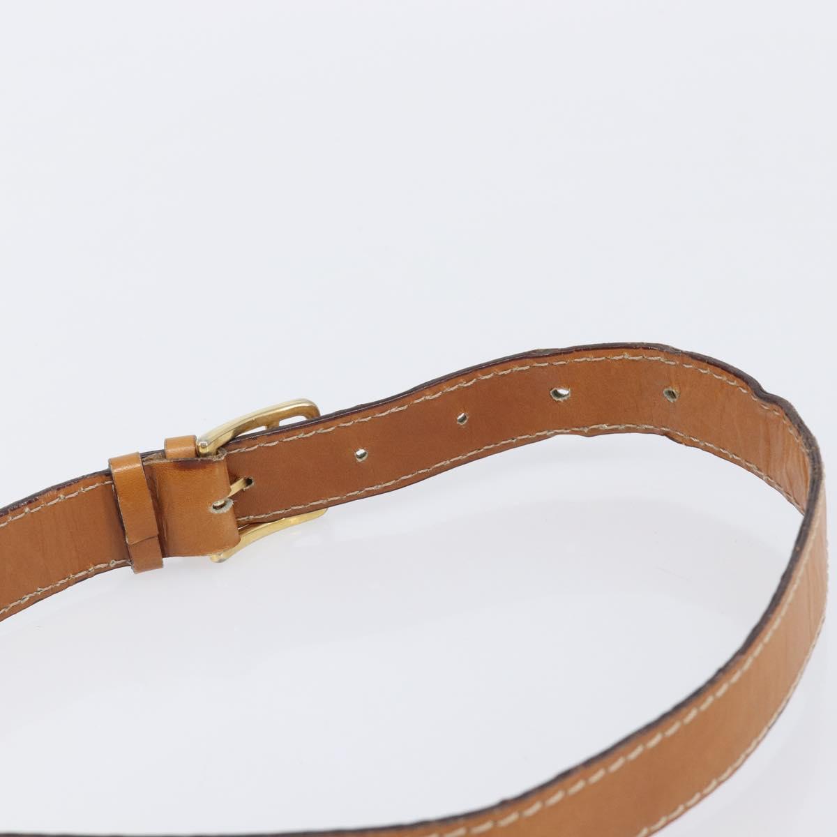 CELINE Shoulder Bag Leather Brown Gold Auth ep15959