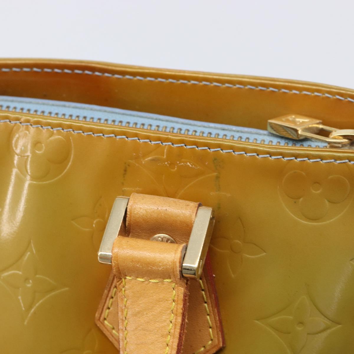 LOUIS VUITTON Monogram Vernis Houston Hand Bag Baby Blue M91005 LV Auth ep15961