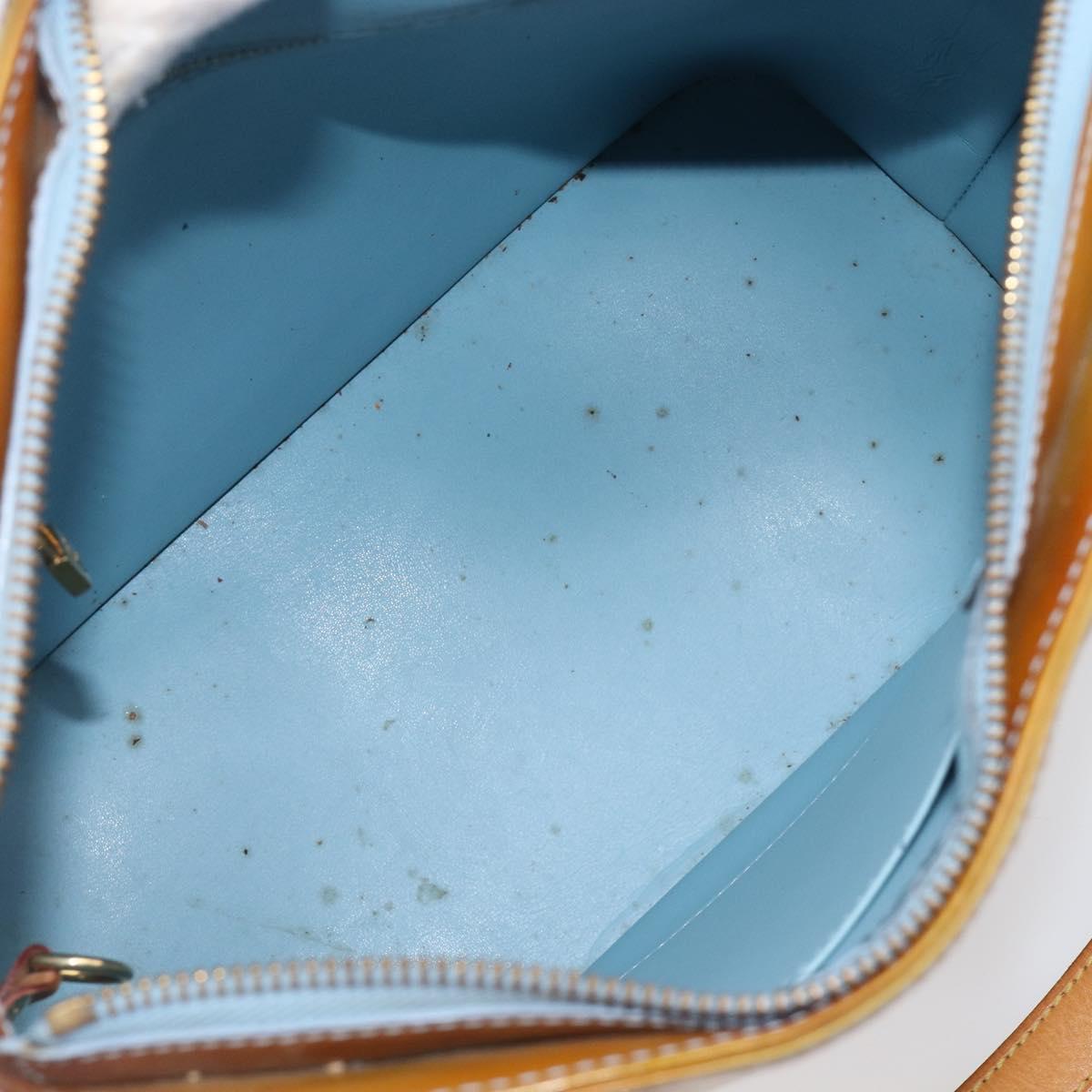 LOUIS VUITTON Monogram Vernis Houston Hand Bag Baby Blue M91005 LV Auth ep15961